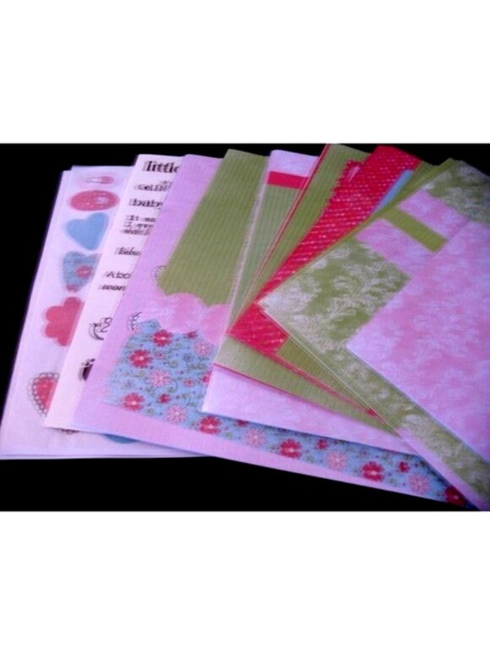 Creative Memories Baby Girl 12x12 PicFolio Quik Kit 39 loose pages